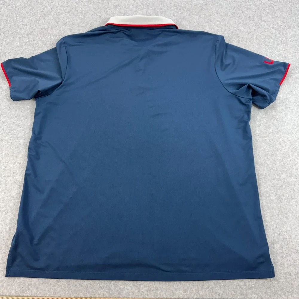 Adidas USA Golf Polo Shirt Mens 2XL Blue Solid Patriotic Performance Stretch Top